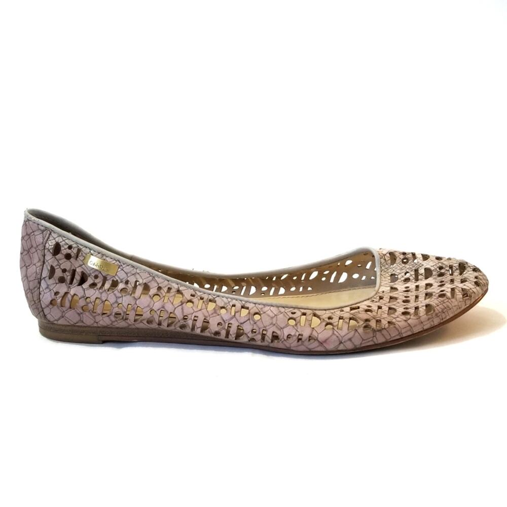 Calvin Klein | Shyann Pink Laser Cut Flats Work Casual Office Ballet